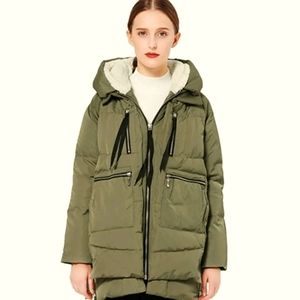 NWOT OROLAY Amazon Down Puffer Jacket Color Green Sz XL
